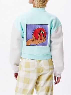 Obey Mint & White Graphic Patch Jacket - Womens